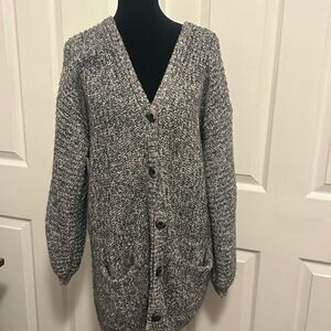 Cabi Cozy Gray Knit Cardigan Sweater Small